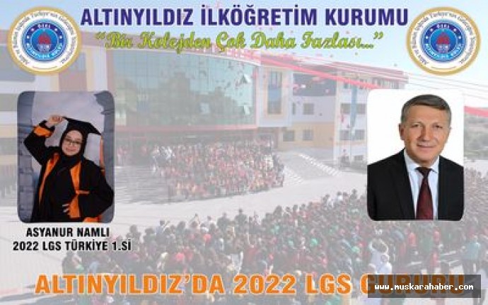 Altınyıldız’da 2022 LGS Sınavı Türkiye 1.’liği